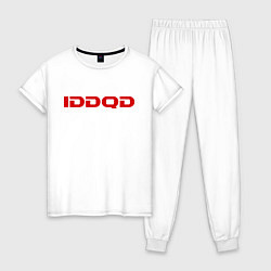 Пижама хлопковая женская IDDQD Doom, цвет: белый