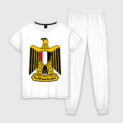 Пижама хлопковая женская Египет герб, цвет: белый