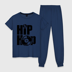 Пижама хлопковая женская Hip-Hop, цвет: тёмно-синий
