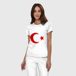 Пижама хлопковая женская Турция, цвет: белый — фото 2