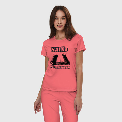 Женская пижама Санкт-Петербург / Коралловый – фото 3