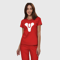 Пижама хлопковая женская Destiny Symbol, цвет: красный — фото 2