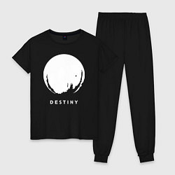 Пижама хлопковая женская Destiny Planet, цвет: черный