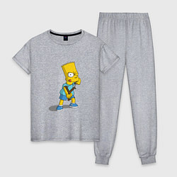 Пижама хлопковая женская Bad Bart, цвет: меланж