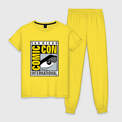 Пижама хлопковая женская Comic con San Diego, цвет: желтый