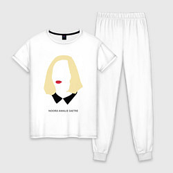 Пижама хлопковая женская SKAM: Noora Amalie Saetre, цвет: белый