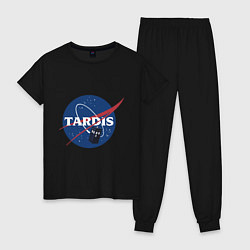 Пижама хлопковая женская Tardis NASA, цвет: черный
