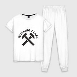 Пижама хлопковая женская Working class, цвет: белый