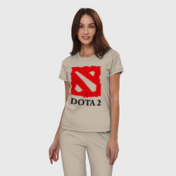 Пижама хлопковая женская Dota 2: Logo, цвет: миндальный — фото 2