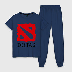 Пижама хлопковая женская Dota 2: Logo, цвет: тёмно-синий