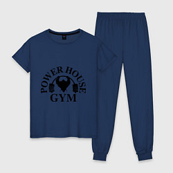 Пижама хлопковая женская Power House Gym, цвет: тёмно-синий