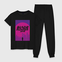 Пижама хлопковая женская Blade Runner 2049: Purple, цвет: черный