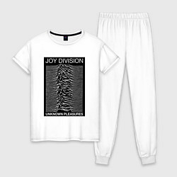 Пижама хлопковая женская Joy Division: Unknown Pleasures, цвет: белый