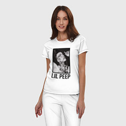 Пижама хлопковая женская Lil Peep: Black Style, цвет: белый — фото 2