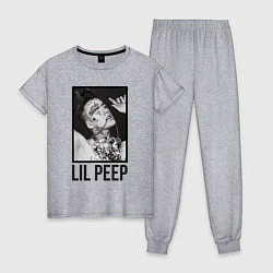 Пижама хлопковая женская Lil Peep: Black Style, цвет: меланж