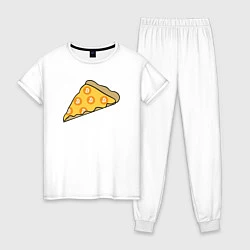 Пижама хлопковая женская Bitcoin Pizza, цвет: белый