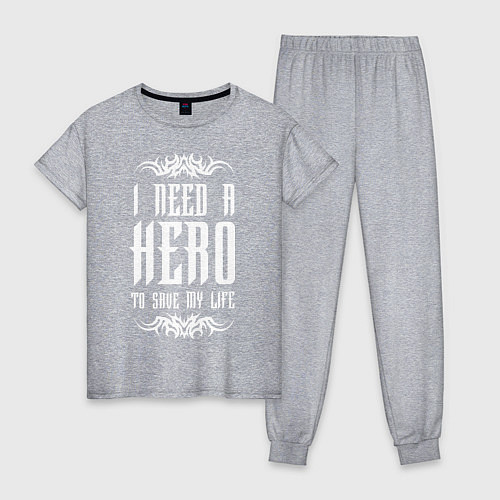 Женская пижама Skillet: I need a Hero / Меланж – фото 1