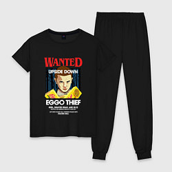 Пижама хлопковая женская Wanted: Eggo Thief / 11, цвет: черный