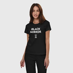 Пижама хлопковая женская Black Mirror: Loading, цвет: черный — фото 2