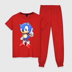 Пижама хлопковая женская Classic Sonic, цвет: красный
