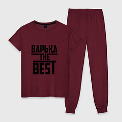 Пижама хлопковая женская Варька the best, цвет: меланж-бордовый