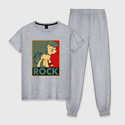 Пижама хлопковая женская Rock Pony, цвет: меланж