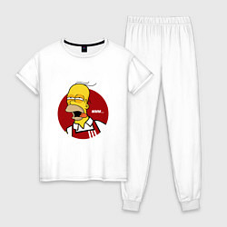 Пижама хлопковая женская KFC Homer, цвет: белый