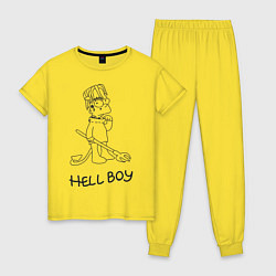 Пижама хлопковая женская Bart: Hell Boy, цвет: желтый