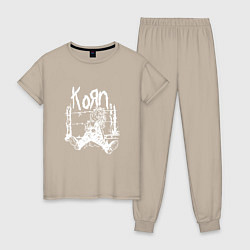 Пижама хлопковая женская Korn, цвет: миндальный