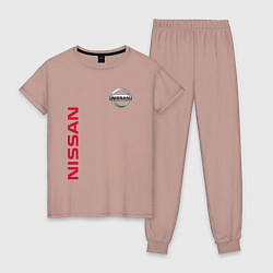Пижама хлопковая женская Nissan Style, цвет: пыльно-розовый