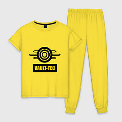 Пижама хлопковая женская Vault-tec, цвет: желтый