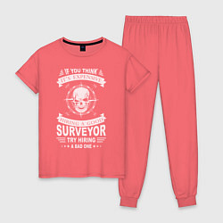 Пижама хлопковая женская It's Expensive Surveyor, цвет: коралловый