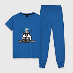Пижама хлопковая женская Edmonton Oilers Hockey цвета синий — фото 1