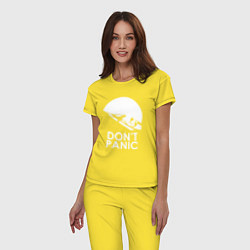 Пижама хлопковая женская Elon: Don't Panic, цвет: желтый — фото 2