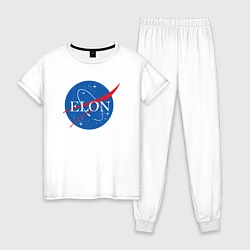 Пижама хлопковая женская Elon NASA, цвет: белый