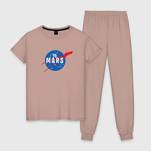 Женская пижама Elon Musk: To Mars / Пыльно-розовый – фото 1