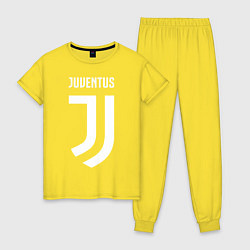 Пижама хлопковая женская FC Juventus, цвет: желтый