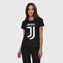 Пижама хлопковая женская FC Juventus, цвет: черный — фото 2