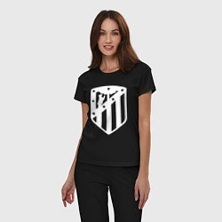 Пижама хлопковая женская FC Atletico Madrid, цвет: черный — фото 2