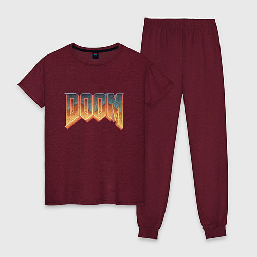 Женская пижама DOOM / Меланж-бордовый – фото 1