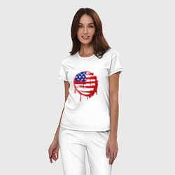 Пижама хлопковая женская Кровавая Америка, цвет: белый — фото 2