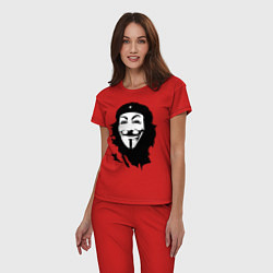 Пижама хлопковая женская Vendetta Chegevara, цвет: красный — фото 2