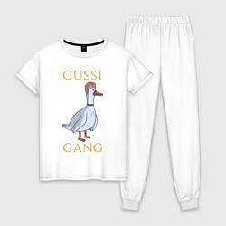 Пижама хлопковая женская GUSSI GANG, цвет: белый