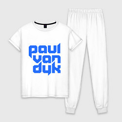 Пижама хлопковая женская Paul van Dyk: Filled, цвет: белый