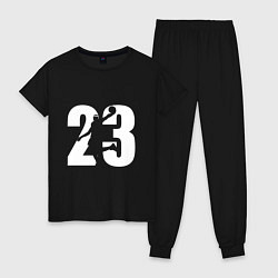 Пижама хлопковая женская LeBron 23, цвет: черный