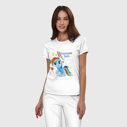 Пижама хлопковая женская Rainbow Dash, цвет: белый — фото 2