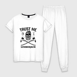 Пижама хлопковая женская Trust me: Lumerjack, цвет: белый