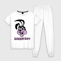 Пижама хлопковая женская Green Day: Rabbit, цвет: белый