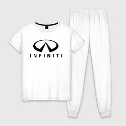Пижама хлопковая женская Infiniti logo, цвет: белый