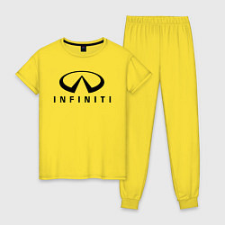 Пижама хлопковая женская Infiniti logo, цвет: желтый